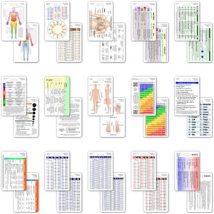 Comprehensive Vertical Badge Card Set 30 Cards for ID Badge Clip Strap Reel Reference Cheat Sheet Pocket Guide Paramedic EMT RN Nurse image 3