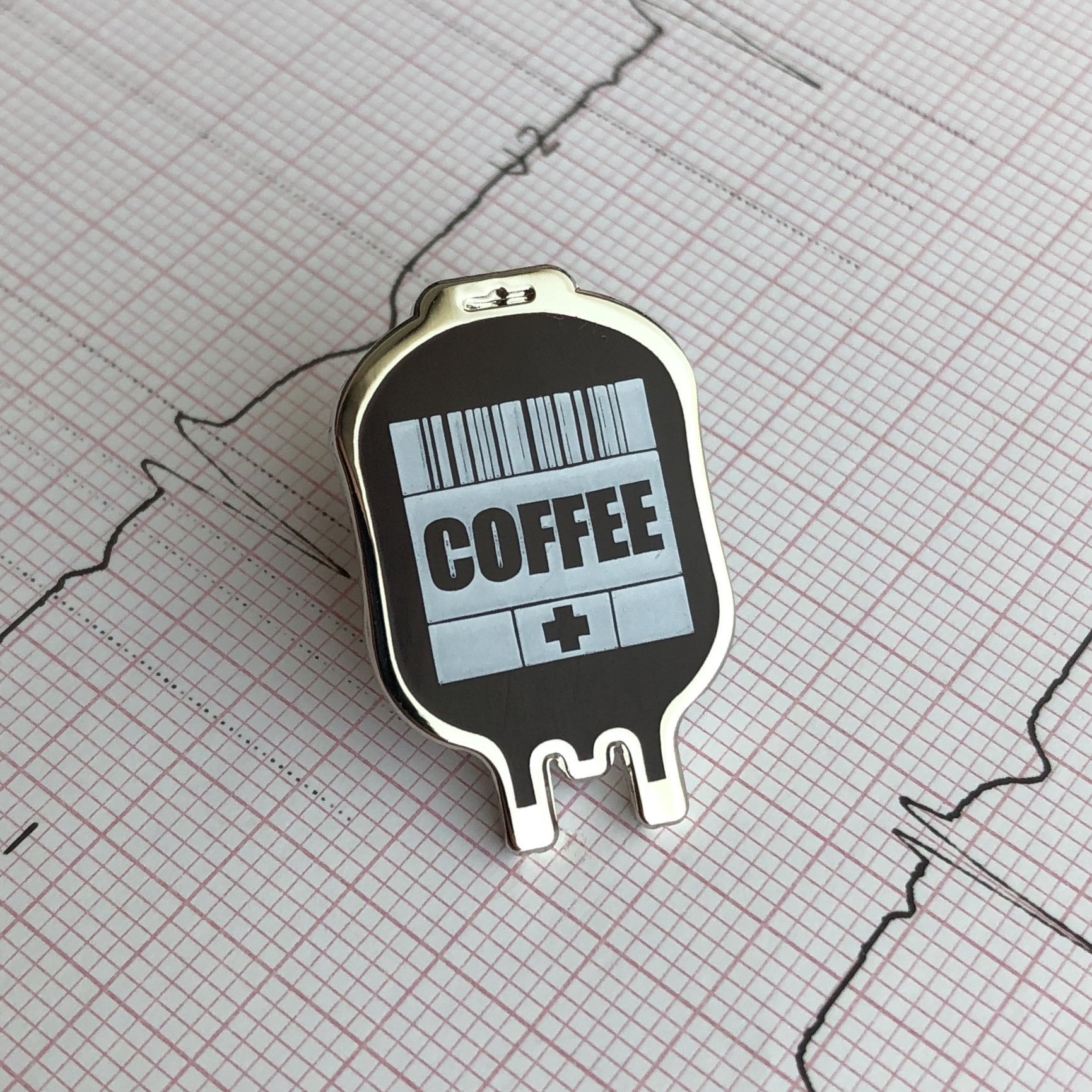 Coffee IV Stat Pin | Nerdy, Funny, & Real by RadGirlCreations
