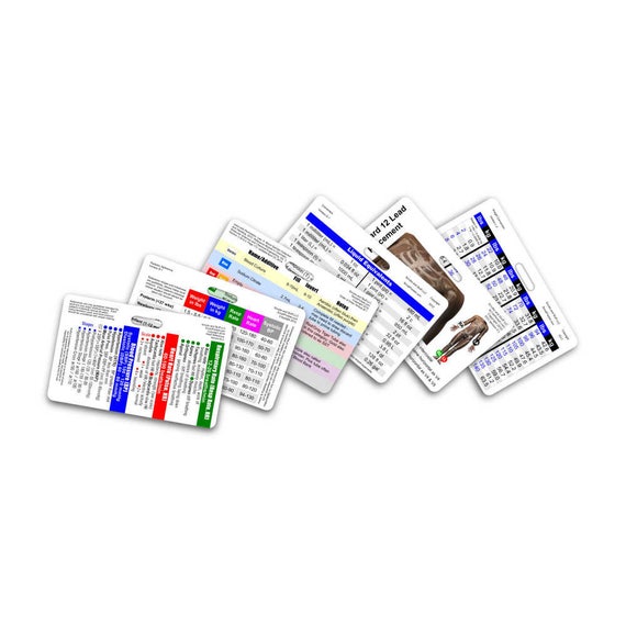 Mini CNA / NA / Nursing Assistant Horizontal Badge Card Set - 6 Cards - for  ID Badge Clip Strap Reel Reference Cheat Sheet Pocket Guide
