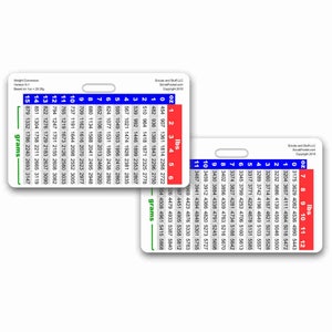 Weight Conversion Neonate Badge Card Horizontal Accessory for Nurse Paramedic EMT for ID Badge Clip Strap or Reel Vertical