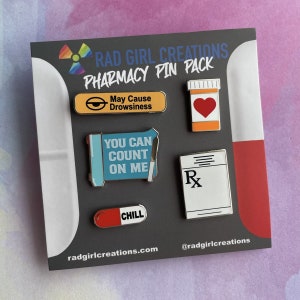Pharmacy Pin Pack | Nerdy, Funny, & Real by RadGirlCreations