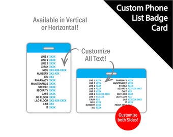 Custom Phone List Badge Card