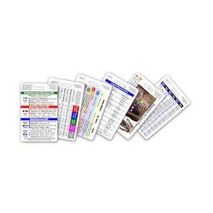 Mini CNA / NA / Nursing Assistant Vertical Badge Card Set - 6 Cards - for ID Badge Clip Strap Reel Reference Cheat Sheet Pocket Guide
