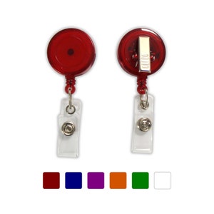 Translucent Badge Reel w/ Swivel Clip for ID / Holder (Various Colors Available)