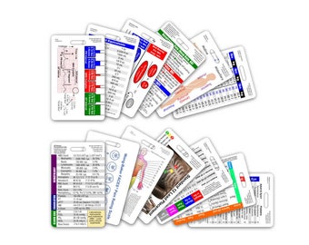 Complete Nurse Vertical Badge Card Set - 13 Cards - for ID Badge Clip Strap Reel RN Nursing lpn cna aprn