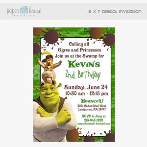 Shrek Birthday Invitation (5 X 7 Digital Invitation)