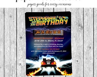 Invitación digital de Regreso al Futuro de 5 x 7 pulgadas