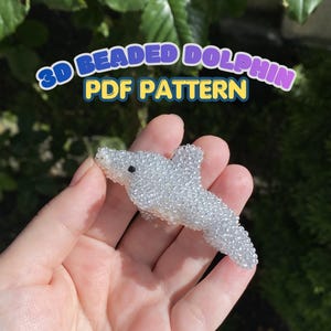 3D Beaded Dolphin Pattern | Ocean Animal Seed Bead Tutorial (PDF Download)