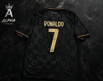 Maglia da calcio nera numero 7 del Portogallo per la stagione 2026 di Cristiano Ronaldo.