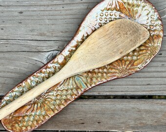 Handmade, ceramic spoon rest