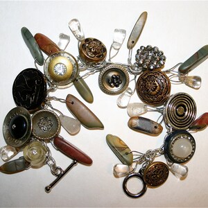vintage and antique button charm bracelet