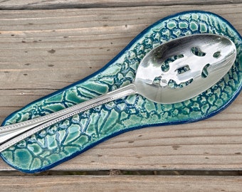 Handmade, ceramic spoon rest