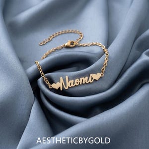 Custom Name Anklet with Heart Arrow, Personalized  Foot Chain (Gold/Silver)