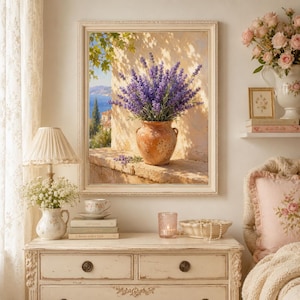 Lavender Bouquet in Terracotta Pot, Rustic Provence Wall Art (Digital Download) 187