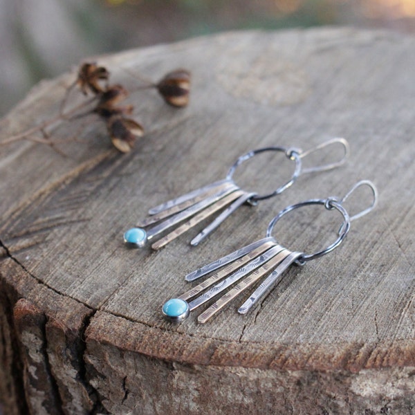 Stamped Turquoise Illumintate Earrings