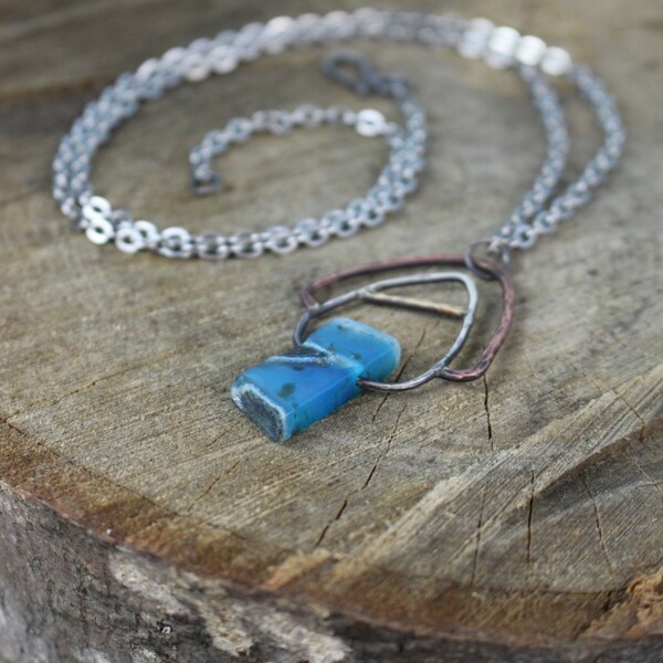 Oceans Edge Mountainscape Agate Necklace