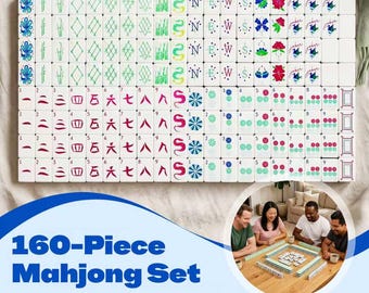 Custom Mint Green American Mahjong Set, 160 Hand-Painted Acrylic Tiles