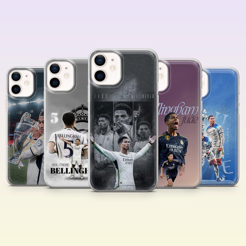 Jude Bellingham Phone Case Real Madrid Football Cover for iPhone 17Pro,16,15,14,13,12,Samsung S26, S25, S24, S23Fe, A16, A56, Pixel 10, 9Pro image 1
