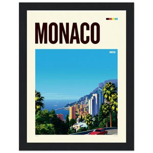 Monaco Travel Poster, Monaco Wall Art, Retro City Print, Monaco Gift image 7