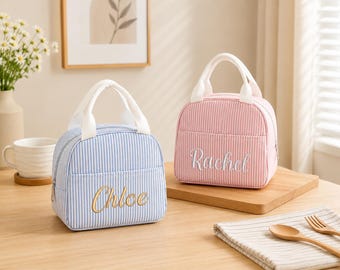 Lancheira térmica personalizada com nome, lancheira de mão personalizada, bolsa de piquenique de grande capacidade, lancheira escolar para estudantes, lancheira para o trabalho.