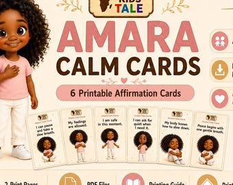 Printable Calm Cards for Kids | Amara Affirmations | Ages 3–6