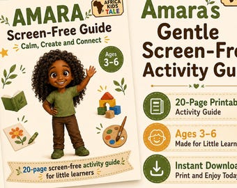 Screen-Free Activities for Kids Ages 3-6 Printable | Amara Calm & Creative Preschool Guide | Digital Download