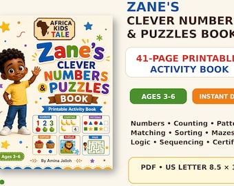 Preschool Number Activity Book Printable | Counting, Patterns and Puzzles Ages 3–6 (Digital Download)