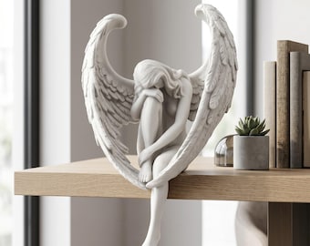 Statue d'ange créatif | Sculpture de rédemption de bijoux | Décoration de jardin religieuse 15 x 13 x 8 cm