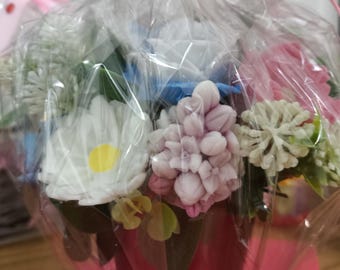 Vas med doftande tvålblommor