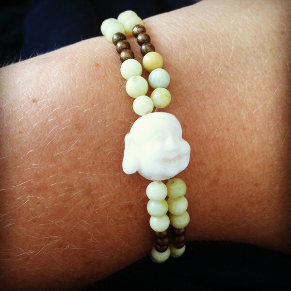 New Jade Double Buddha Bracelet