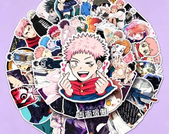 50pcs-Jujutsu Kaisen Inspired Stickers Pack, Anime Curse Energy Vinyl Stickers for Laptop Water Bottle Journal Phone Case, Anime Gift