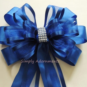 Royal Blue Wedding Pew Bows, Blue Wedding Church Aisle Pew Bows, Cobalt Ceremony Chair Bows, Cobalt blue Wedding Church Aisle bows, Gift Bow