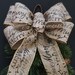 Rustic Burlap Christmas Bow Christmas Holidays Script Burlap | Etsy