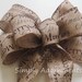 Rustic Burlap Farmhouse Christmas Bow, Christmas Holidays Script Burlap ...