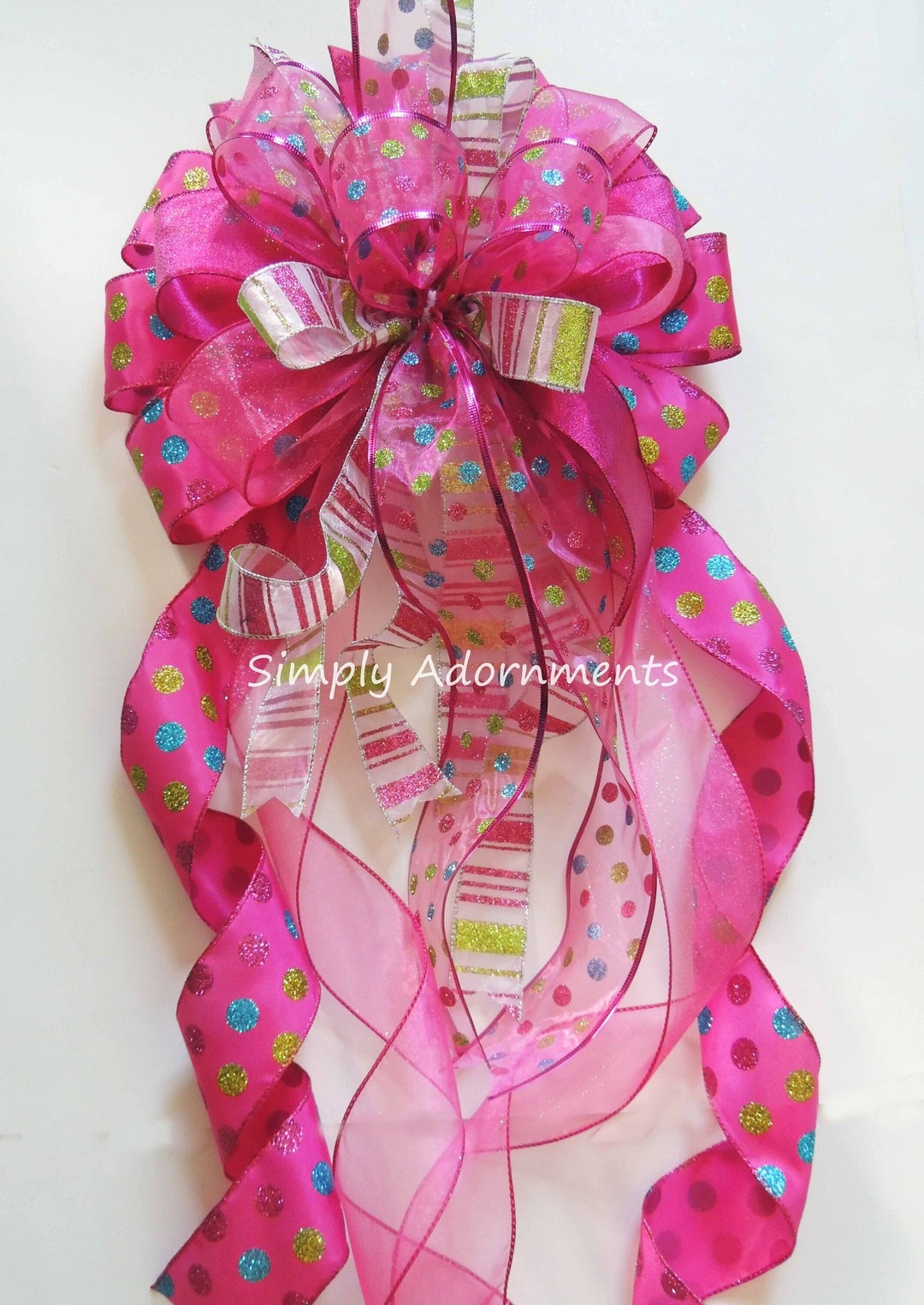 Pink Christmas Tree Bows 