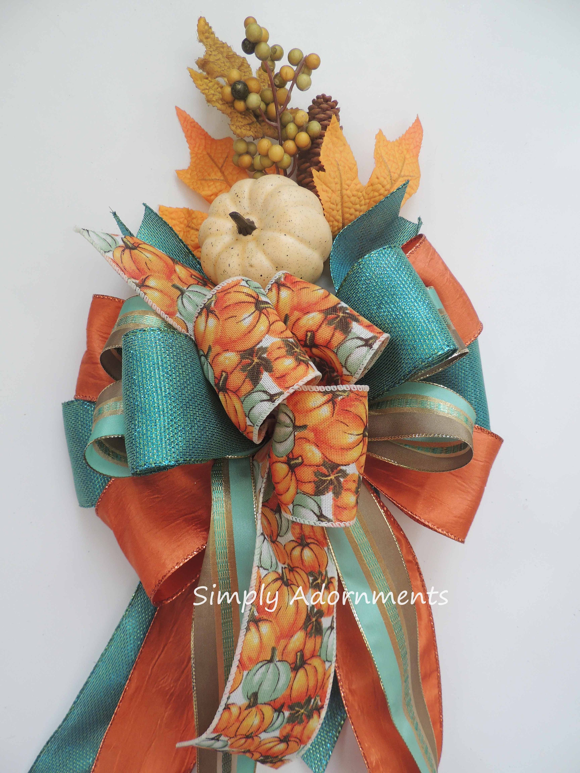 Robust Fall Plaid Rustic Linen Wreath Bow 