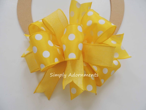 Yellow bow, Yellow Wreath Bow, Yellow Baby Shower bow, Sunshine Birthday bow, Yellow Door Bow, Yellow Sign bow, Yellow Birthday gift bow
