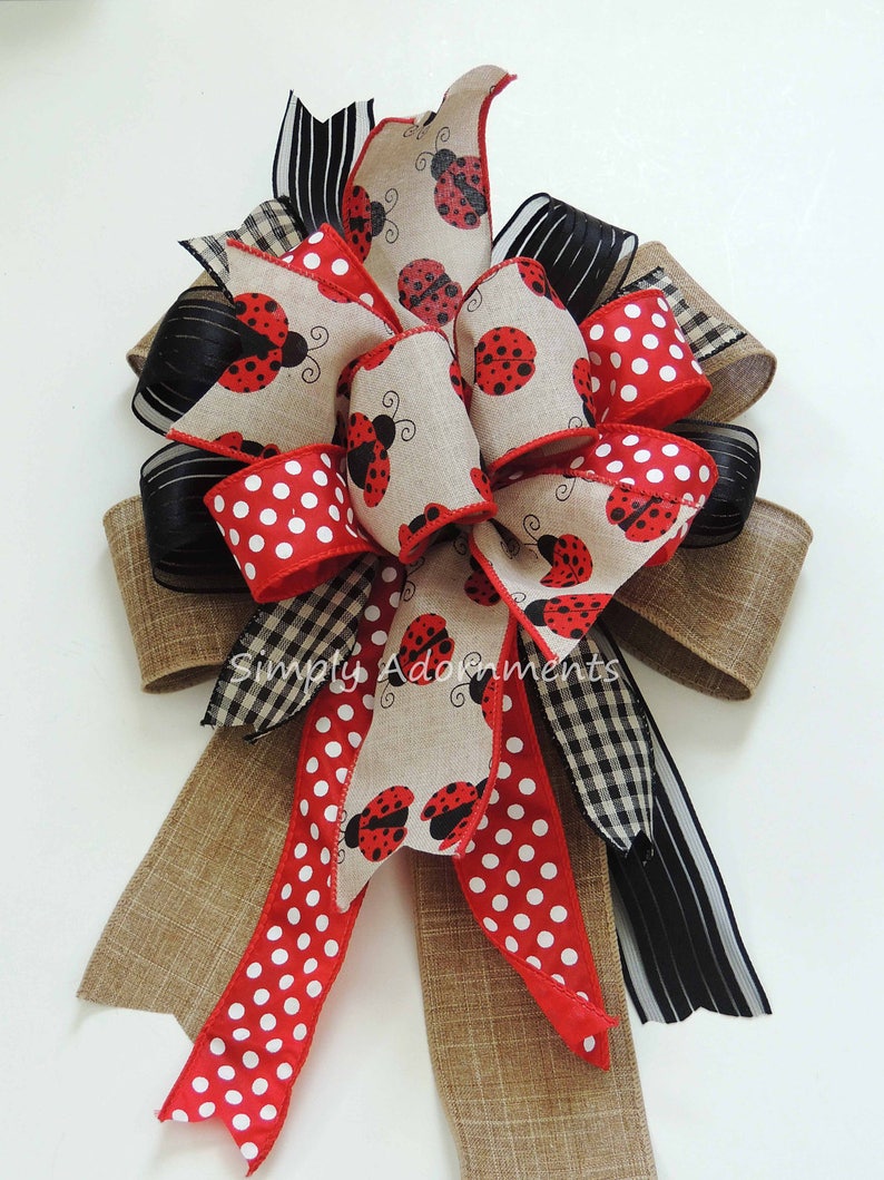 Ladybug baby shower Decor Ladybug birthday party decor Ladybug Wreath Bow Ladybug Wedding Decoration Ladybug Party Decorations Gifts Bow