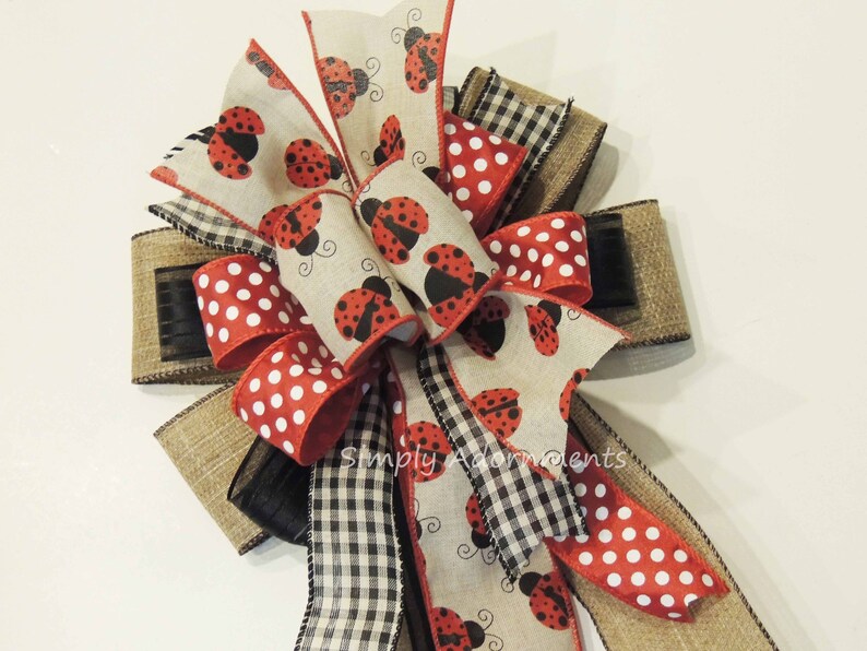 Ladybug baby shower Decor Ladybug birthday party decor Ladybug Wreath Bow Ladybug Wedding Decoration Ladybug Party Decorations Gifts Bow