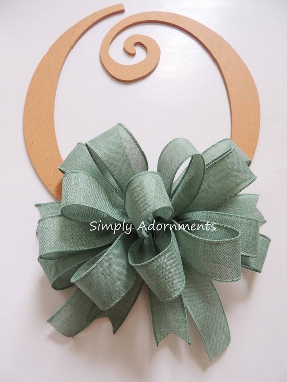 Sage Green Bow, Farmhouse green Bow, Sage green Wedding bow, Farmhouse Door Bow, Everyday Sage green Wreath bow, Bow for Porch sign Gift bow