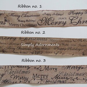 Rustic Burlap Farmhouse Christmas Bow, Christmas Holidays Script Burlap ...