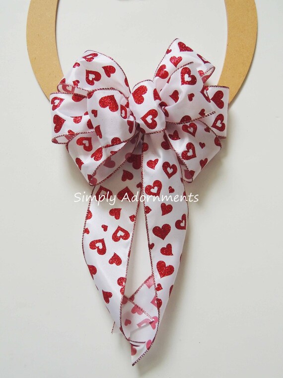 Valentine Heart Wired Ribbon Bow - Timeless Floral Boutique
