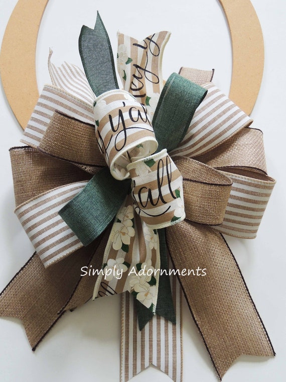 Everyday Farmhouse Bow, Farmhouse Stripes bow, Everyday Southern bow, Farmhouse lantern Bow, Southern Door bow, Magnolia door bow, Gift Bow