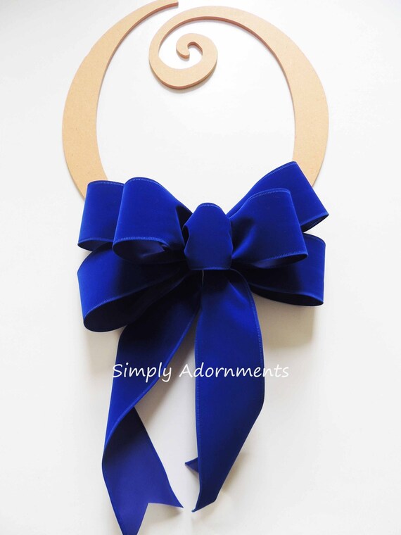 Royal Blue Velvet Bow, Royal Blue Velvet Holiday Bow, Navy Blue Velvet bow, Blue velvet lantern bow, Blue velvet Wreath Bow, Navy Blue bow