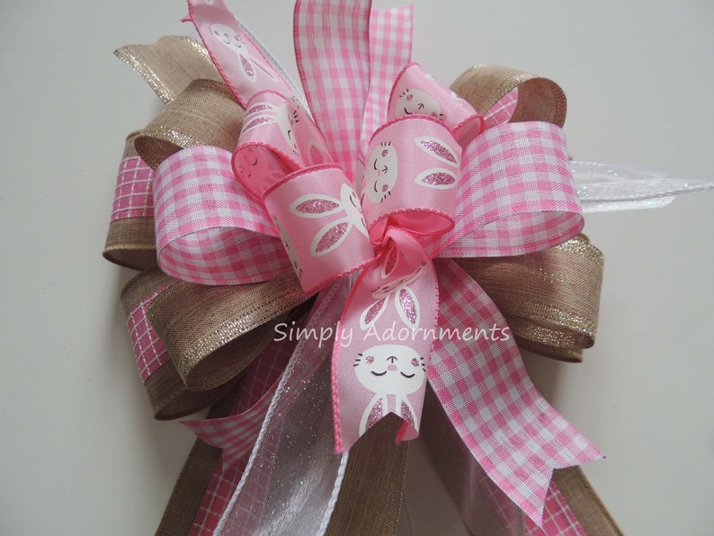 Easter Bow Set Spring Wreath Bows Easter Basket Bows Easter Bows for wreath Pink black Bows Bow for Lantern Colorful Bows for Wreath