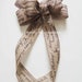 Rustic Burlap Farmhouse Christmas Bow, Christmas Holidays Script Burlap ...