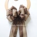 Brown Natural Burlap Ribbon Bow, Farmhouse Wreath Bow, Rustic Brown ...