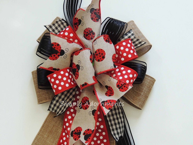 Ladybug baby shower Decor Ladybug birthday party decor Ladybug Wreath Bow Ladybug Wedding Decoration Ladybug Party Decorations Gifts Bow
