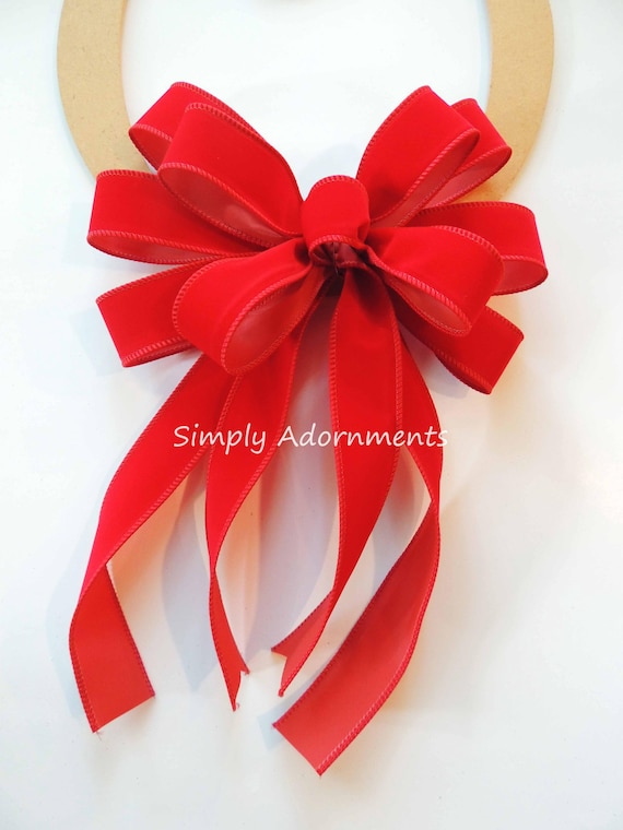 Christmas red velvet Bow, Christmas Candy Cane door Bow, Indoor/Outdoor Wreath Bow, Christmas Mailbox Bow, Christmas lamp post Bow