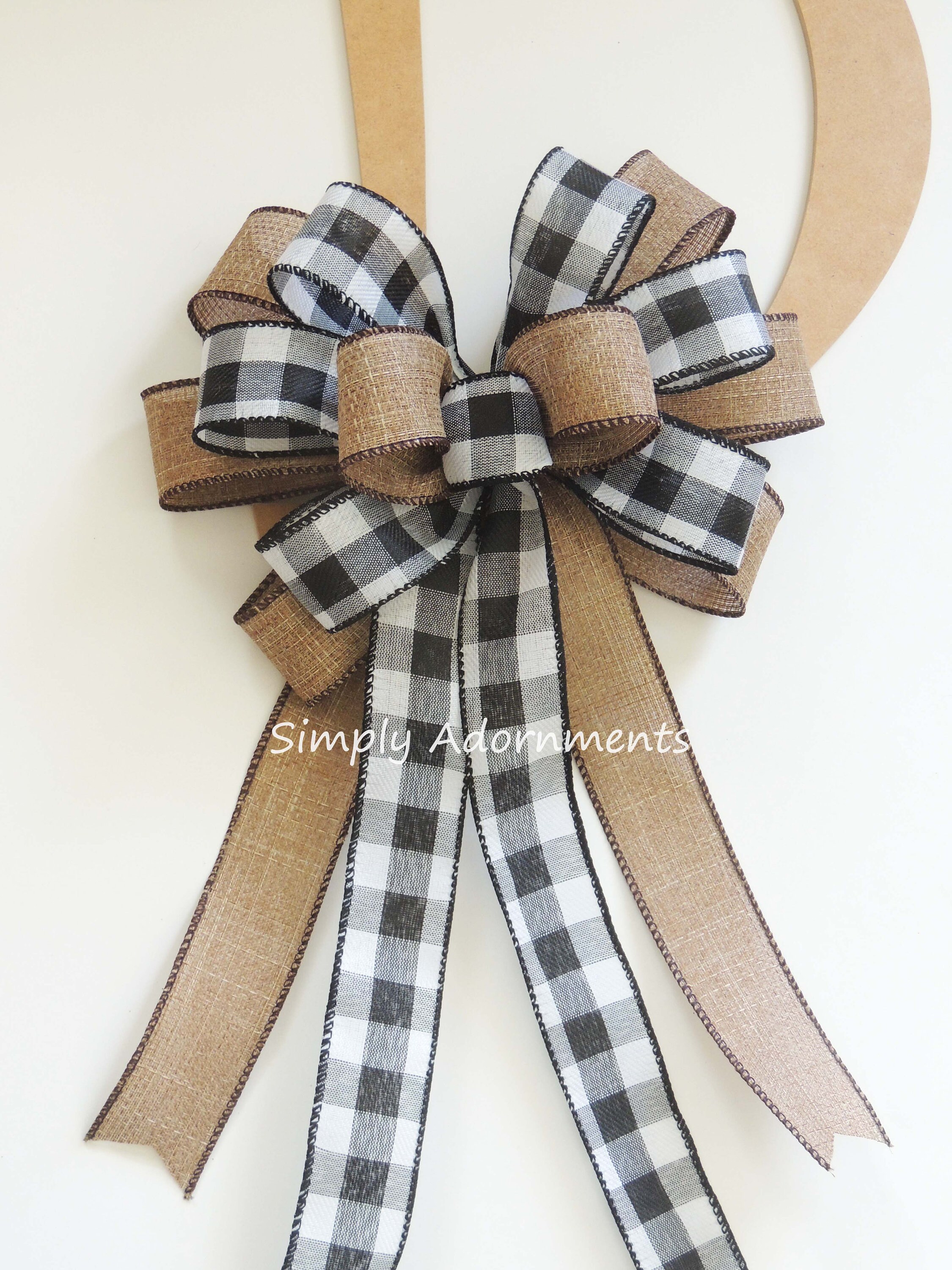  Ribbli Beige and White Check Wired Ribbon, 2-1/2 Inch x 10  Yard,Rustic Plaid Ribbon,Easter Burlap Ribbon,Light Tan Gingham Ribbon for  Big Bow,Farmhouse Wreath,Tree Decoration,Outdoor Decoration : Health &  Household